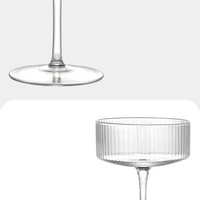 Lot de 4 coupes à martini en plastique PS de 10 oz, à long pied, design Art Déco, jetables et biodégradables, pour les fêtes