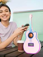 Speaker Gitar Grosir Suara Seimbang Stereo Jam Alarm Musik Lampu Ambient RGB Warna-warni
