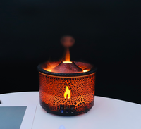 Difusor de Aroma con Diseño de Volcán de Doble Color, 560 ml, Negro, Simulación de Llama, Decoración para el Hogar, Calidad Superior 2024, Humidificador