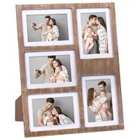 Cadre photo prise de souvenirs, support rustique en bois et blanc mat, cinq Photos, 4x6 ou 5x7, pour décor d'affichage, souvenir