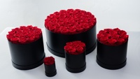 Roses éternelles pour un cadeau de saint-valentin, fleurs tenue longue durée, pour la saint-valentin, avec une boîte ronde, vente en gros,