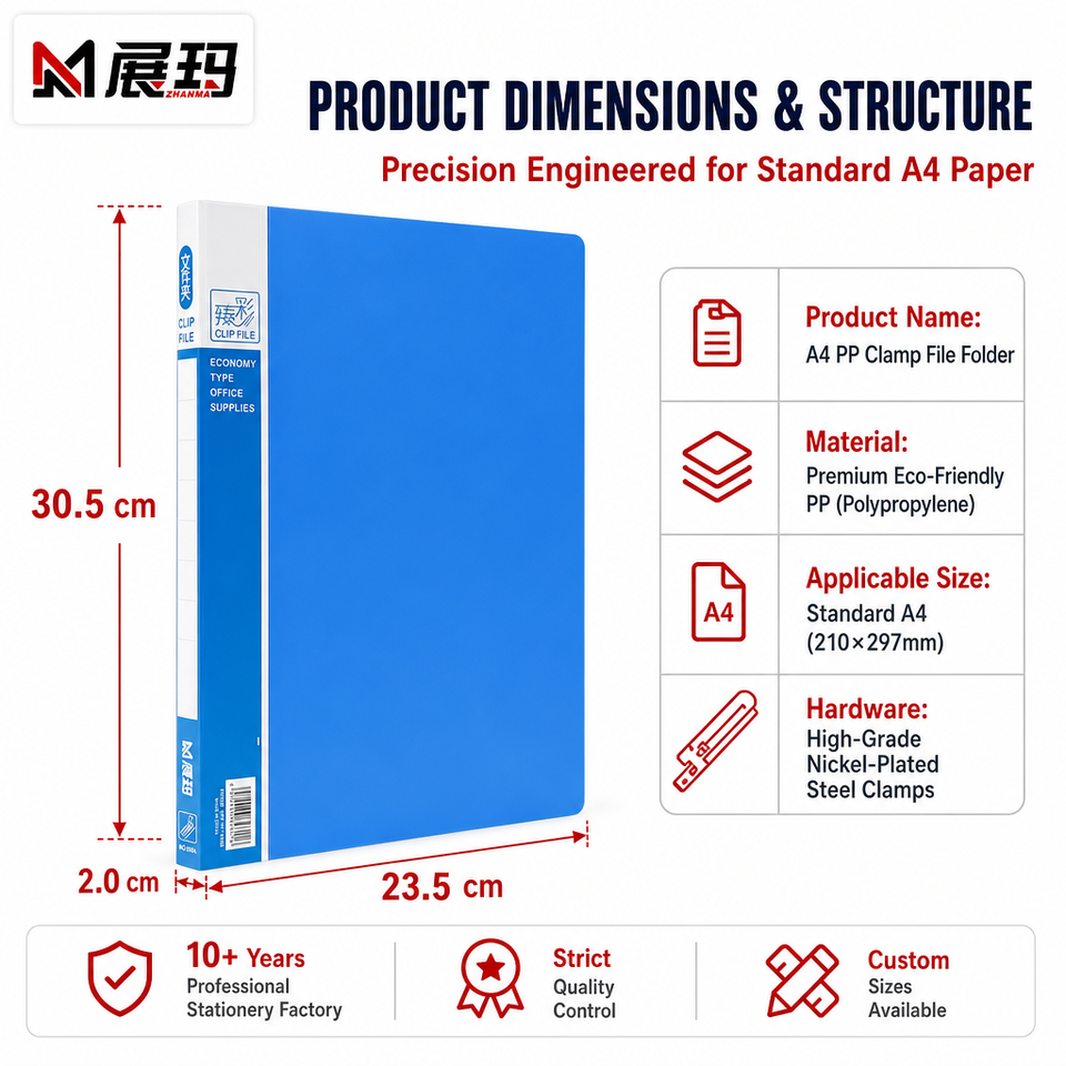 Custom Logo A4 PP Clip File Folder Strong Durable Dustproof Thick ...