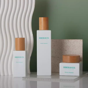 Bộ sản phẩm mỹ phẩm thủy tinh trong suốt mờ trắng cao cấp, gồm lọ serum, kem dưỡng da 30ml-120ml, kèm vòi nhấn - Product Image 5