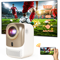 Mini projecteur portable CRE CR38, LED extérieur, 1080P, compatible 4K, WiFi intégré, câble USB, cinéma, Android, 4000 lumens, stéréo HIFI