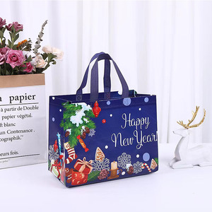 Biểu tượng tùy chỉnh tái sử dụng gấp PP Quà Tặng Tote Túi không thấm nước giáng sinh không dệt mua sắm túi biểu tượng tùy chỉnh Polypropylene nhiều lớp - Product Image 4