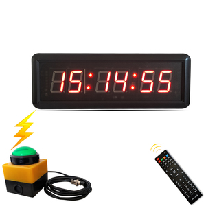 Zhong <span class=keywords><strong>Xiaoxiao</strong></span> 1.5 pouces horloge murale LED minuterie intérieur simple face tout rouge bouton de frappe à main compte à rebours positif électronique - Product Image 1