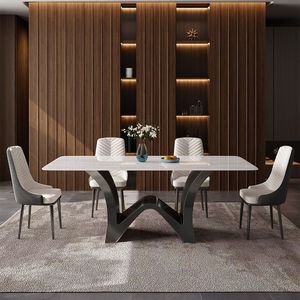 <span class=keywords><strong>Mesa</strong></span> de Comedor Rectangular de Mármol de Diseño Italiano de Alta Gama, Ultra-<span class=keywords><strong>Cristal</strong></span>, con Patas de Metal Extensibles - Product Image 4