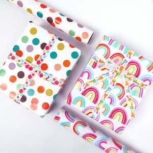Vente en gros 80g anniversaire multicolore papier d'art tissu 43*300cm cadeau de luxe emballage personnalisé rouleau de papier d'emballage - Product Image 1