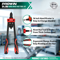 Pince à riveter métrique robuste de 14 pouces pour le bricolage, machine à riveter à économie de main-d'œuvre, personnalisable OEM, tournevis manuel à double poignée