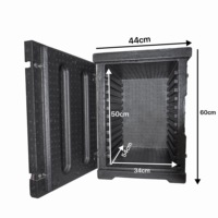 EcoWave SJB00525 90L, boîte isotherme portable noire en EPP pour usage commercial en restaurant, pour bacs GN pleine taille, 4,8 kg