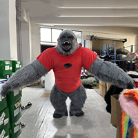 Costume de mascotte de gorille gonflable personnalisé, costume de gorille réaliste géant de 2,6 m avec ventilateur pour événements et promotion - Commande en gros