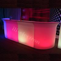 Table de comptoir de bar éclairée par Led multicolore télécommandée