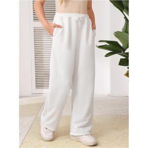 FOXA Lot de 2 pantalons de survêtement en molleton éponge pour fille, coupe large, taille élastique avec poches, en coton respirant - Product Image 2