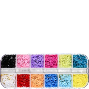 MAFANAILS Bijoux pour ongles français 3D, 12 grilles, fleurs à cinq pétales colorées, perles en acier doré et argenté, résine métallique, DIY pour ongles - Product Image 4