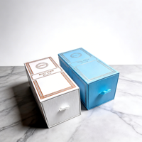 Boîte rigide à tiroir coulissant sur mesure (carton gris) pour savon liquide de soin personnel, doublure satinée, bronzage, taille et couleur personnalisées, livraison en 3 jours