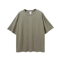 T-shirt en coton pour homme, style vintage, coupe oversize, épaules tombantes, t-shirts en coton uni, vente en gros