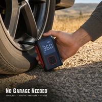Compresseur d'air portable sans fil 815 pour pneus de voiture, 70W avec tuyau, pompe à air numérique 2000mAh pour voiture, moto, vélo, ballon