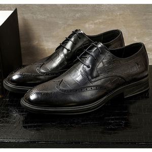 Chaussures en cuir classiques de luxe pour hommes, chaussures habillées formelles à lacets, imperméables, nouvelle conception automne, patchwork, chaussures pour gentleman ASTON M.JAZZ - Product Image 5