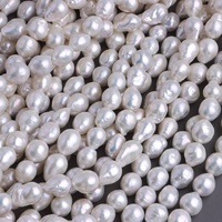 Chaîne de perles baroques de culture Edison de qualité AA+ de 10-12 mm, blanches, semi-finies, pour la fabrication de bijoux, fournies par Zhuji