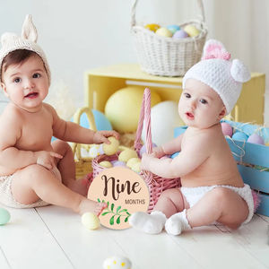 Personnalisable en bois bébé mensuel jalon carte calendrier fête Animal Photo Prop bébé mois souvenir, signe de <span class=keywords><strong>naissance</strong></span> en bois - Product Image 4