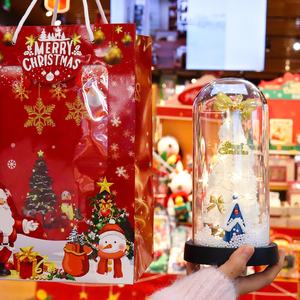 Cadeau de Noël, boîte cadeau de fleur éternelle, couvercle en verre, veilleuse, flocon de neige, arbre de Noël en forme de dôme, 10-30 cm, pour <span class=keywords><strong>les</strong></span> personnes âgées, veille de Noël - Product Image 4