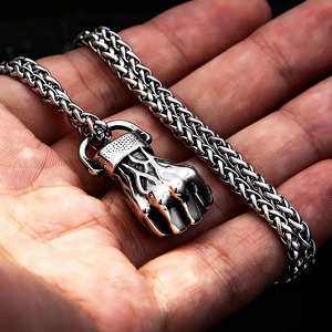 Collier pendentif poing Yunnique en acier inoxydable pour homme, style hip-hop, chaîne de pull, bijoux - Product Image 3