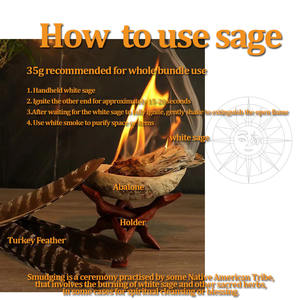 CELION House Cleansing Sage Bâtons d'encens Lavande Rose <span class=keywords><strong>Sauge</strong></span> blanche Bundle avec cristal pour nettoyer les énergies négatives - Product Image 5