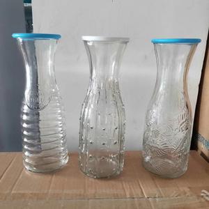 Pichet à jus en verre transparent <span class=keywords><strong>carafe</strong></span> <span class=keywords><strong>carafe</strong></span> vide grandes carafes d'eau bouteilles servir réfrigérateur thé glacé froid pour les fêtes de pique-nique en plein air - Product Image 3