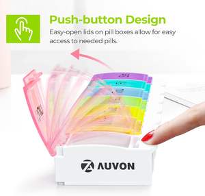 Organizador Semanal de Pastillas <span class=keywords><strong>AUVON</strong></span> IMedassist, Libre de BPA, Estuche de Viaje para 7 Días, Modelo PO1107, Diseño de Apertura con Resorte - Product Image 2