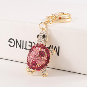 Exquis Nouvelle Arrivée Tortue Porte-clés avec Strass Étincelants Adorable Petit Sac Accessoires et Charmant Animal Pendentif Cadeaux - Product Image 1