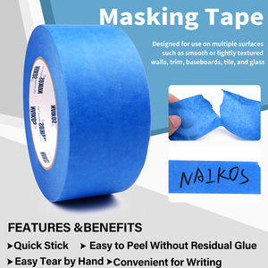 Auto Body Blue Masking Tape Protección de superficie resistente a los rayos UV para equipos industriales Pintura y recubrimiento en polvo - Product Image 4