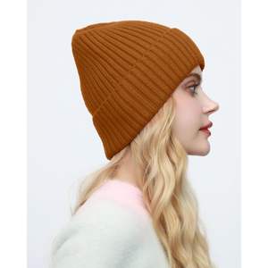 Roybens Womens Wool Knit <b>Beanie</b> Ski Cap Warm Winter Hat Unisex Soft Cuffed Skull Cap for Outdoor Activities - Product Image 1