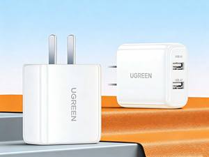 Chargeur mural double USB-A UGREEN 10,5 W avec charge rapide 2,1 A pour smartphones, tablettes et écouteurs - Product Image 2
