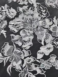 Nouvelle arrivée, dentelle brodée de fleurs à paillettes, de haute qualité, à grands espaces entre les fleurs, pour robe de mariée - Product Image 4