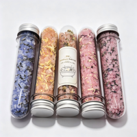 Sel de bain minéral himalayen 100% biologique, sel de bain à la rose, flacon de sel de bain varié, parfum de fleurs séchées, huile essentielle, sel de bain pour le spa corporel
