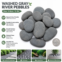 Piedras Decorativas de Río Negras Naturales Lavadas, 3-5cm/5-8cm, Diseño Japonés para Jardinería, Paisajismo, Caminos y Cobertura del Suelo