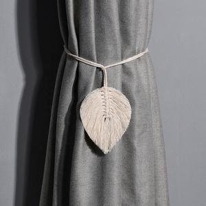 पत्ती किनारी पर्दा टाई पीठ हाथ-बुना कपास लटकन पर्दा पट्टियाँ टाई सजावटी सामान के लिए कमरे में रहने वाले Boho सजावट - Product Image 1