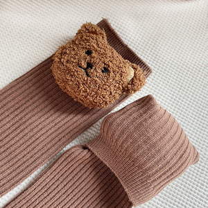 2022ins chaussettes pour enfants avec ours de dessin animé, sans talons, au-dessus du genou, bas moyen pour bébé - Product Image 5