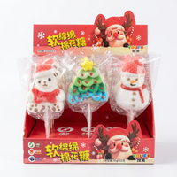 Sucettes guimauves en forme d'ours de Noël, bonhomme de neige et sapin, 45g x 12 pièces, boîte de présentation, vente en gros, OEM personnalisé, marché russe