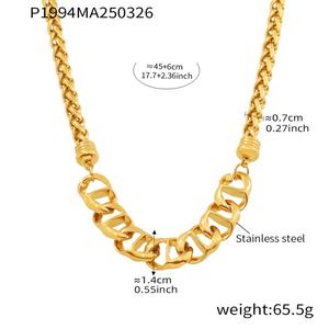 สร้อยคอฮิปฮอปสแตนเลส สไตล์ยุโรปและอเมริกา แฟชั่นหรูหราสำหรับผู้หญิง - Product Image 5