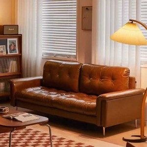 <span class=keywords><strong>2025</strong></span> mô hình mới phong cách Mỹ Ba chỗ ngồi thẳng hàng <span class=keywords><strong>sofa</strong></span> chính hãng da bò da đầu lớp xốp điền phòng khách thiết lập - Product Image 6