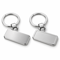 Porte-clés en métal rectangulaire personnalisé, étiquette vierge, logo sur mesure, cadeau promotionnel en gros, fournisseur OEM, fabricant en vrac