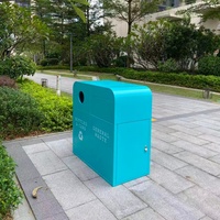 Poubelle de recyclage extérieure durable Grande poubelle de dessin animé en acier galvanisé avec couvercle pour parc d'attractions, école, utilisation en extérieur