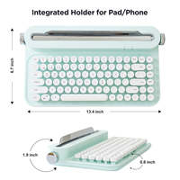 YUNZII ACTTO B305 Keyboard Nirkabel Tata Letak 75% 84-Tombol Keyboard Membran Retro Imut Mini Keyboard Mesin Ketik untuk Multi OS