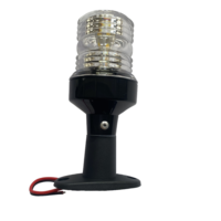 Feu de Navigation LED Multidirectionnel 5" 12-24V 3W, Projecteur de Poteau Noir pour Bateau Kayak et Accessoires Marins