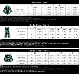 طقم نسائي من ثلاث قطع صيفي فضفاض بأكمام طويلة مع طباعة خضراء وحزام وقميص كيمونو وشورت واسع الساق بخصر مرتفع - خصم 10% - Product Image 2