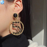 Boucles d'oreilles créoles de luxe inspirées du célèbre double G C, bijoux de mode pour femmes, de marque de créateur renommée