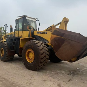 Komatsu WA500 2020 Model 9 Ton Rated Load Wheel Loader Cummins Engine Denison Hydraulic Pump Yellow Raised Bucket Off-Road <b>Tires</b> - Product Image 1