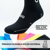 Chaussettes de cyclisme OEM & ODM à faible MOQ, tricotées pour hommes, en nylon, avec logo personnalisé, séchage rapide, semelle antibactérienne, chaussettes de vélo personnalisées