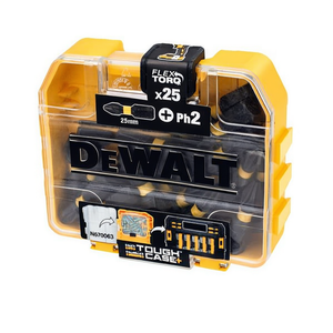 Jeu de tournevis Dewalt Flex Torq 25 mm Ph2 25 pièces avec étui de rangement robuste - Product Image 2